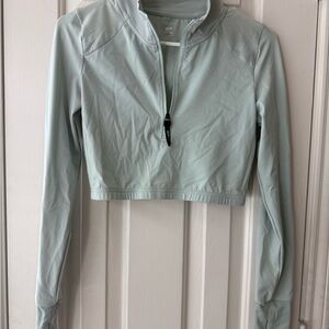 Popflex Active Half Zip Long Sleeve Cropped Jacket